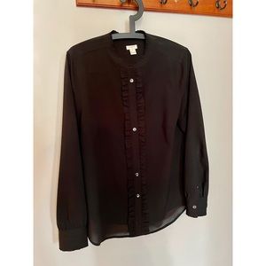 NEW YEAR SALE! Black J.Crew blouse with ruffles